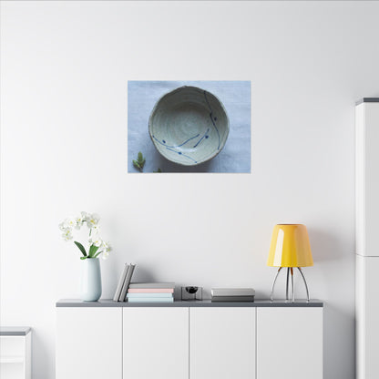 Spring Ceramic Bowl Minimal Line Canvas Art | Warm Decor