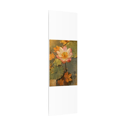 Autumn Lotus Flower Herbarium Canvas Art | Rustic Decor