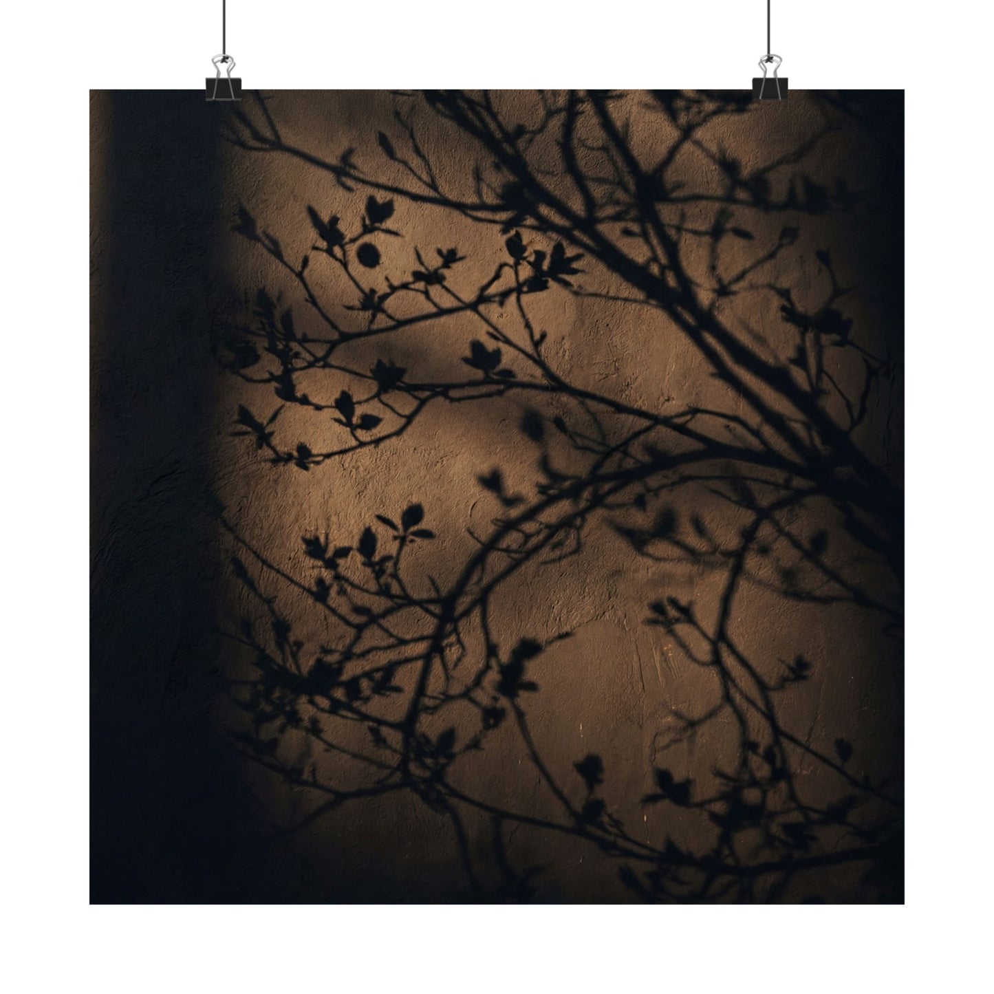 Sophisticated Shadow Play Wall Art Print - Shadow Zen Dark Japandi