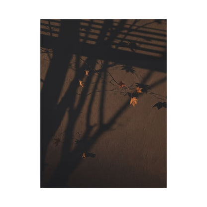 Shadow Play Autumn Canvas Art | Dark Japandi Luxurious Design