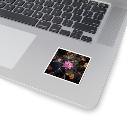 Lotus Flower Autumn Sticker | Kintsugi Beautiful Design