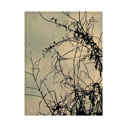 Golden Hour Shadow Play Wall Art Print - Japandi Mono No Aware