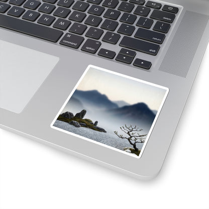 Shibui Mountain Mist Sticker - Zen Karesansui Art Print