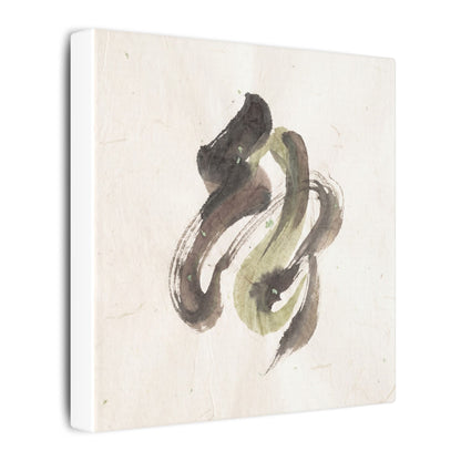 Ink Brushstroke Canvas Art | Spring Japandi Japanese Pattern Art