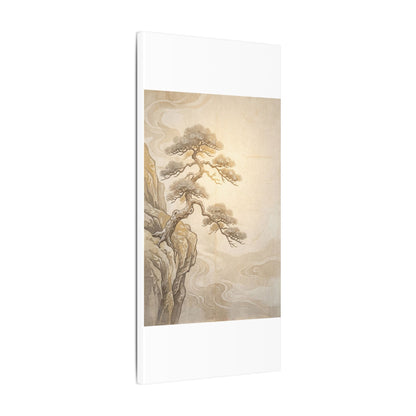 Winter Pine Tree Japanese Pattern Canvas Art | Elegant Decor