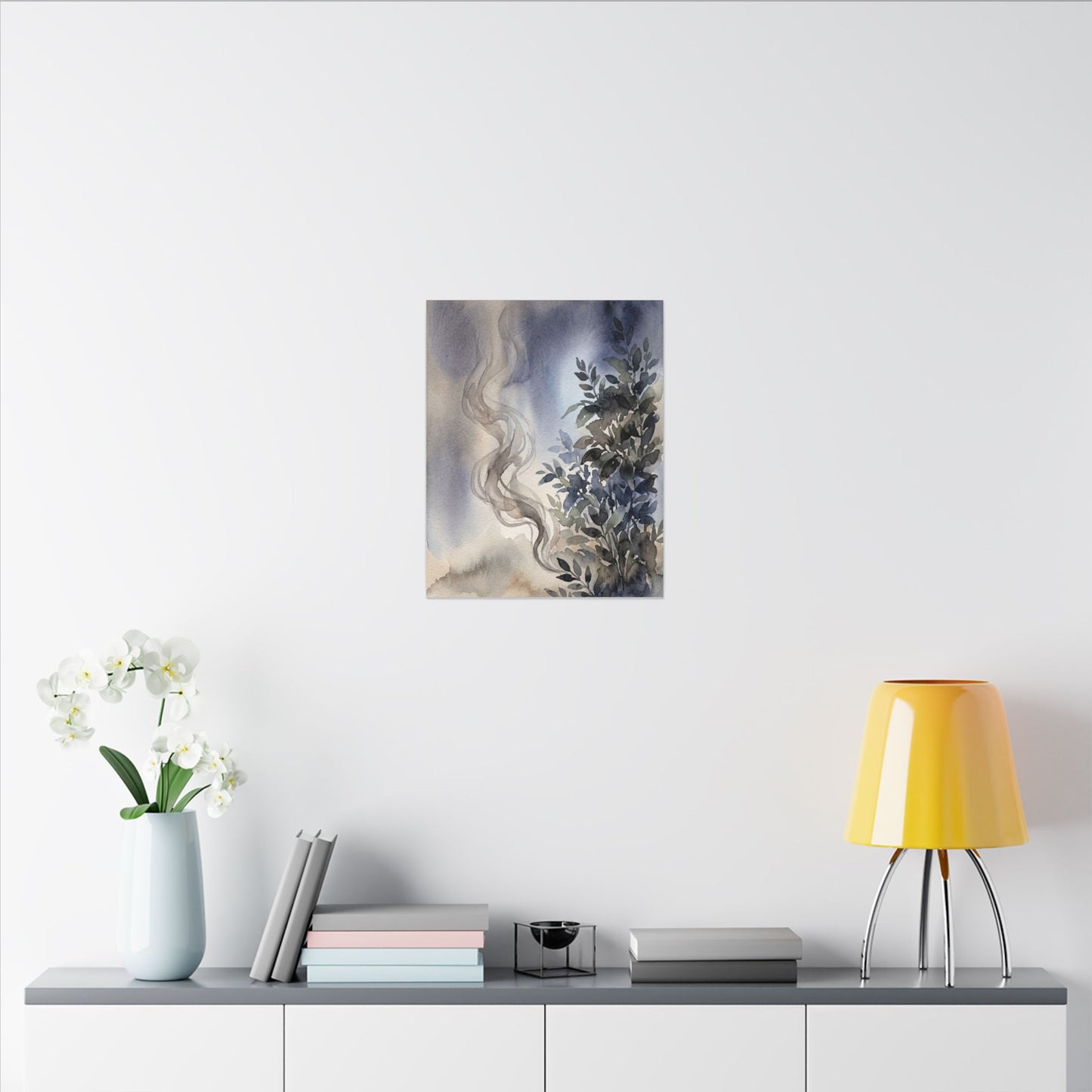 Incense Smoke Summer Canvas Art | Japandi Cozy Design