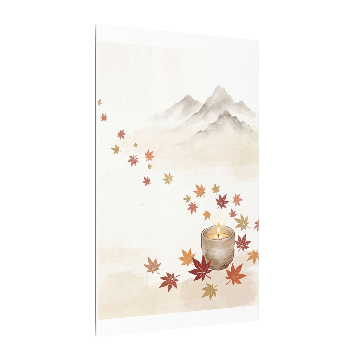 Earthy Mountain Mist Canvas Art - Japanese Pattern Japandi
