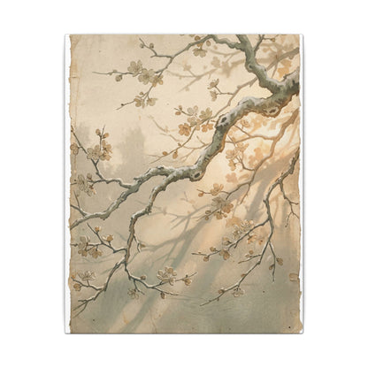 Cherry Blossom Canvas Art | Winter Japandi Japanese Pattern Art