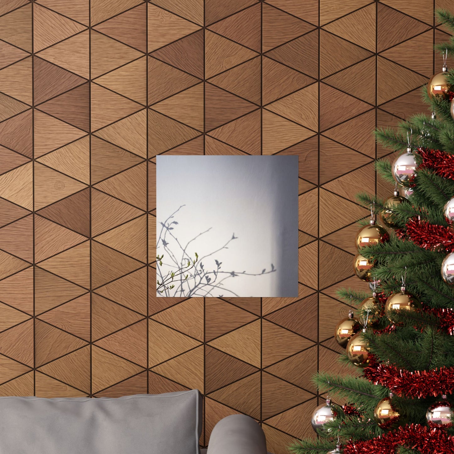 Japandi Shadow Play in Dawn | Japanese Pattern Wall Art Print
