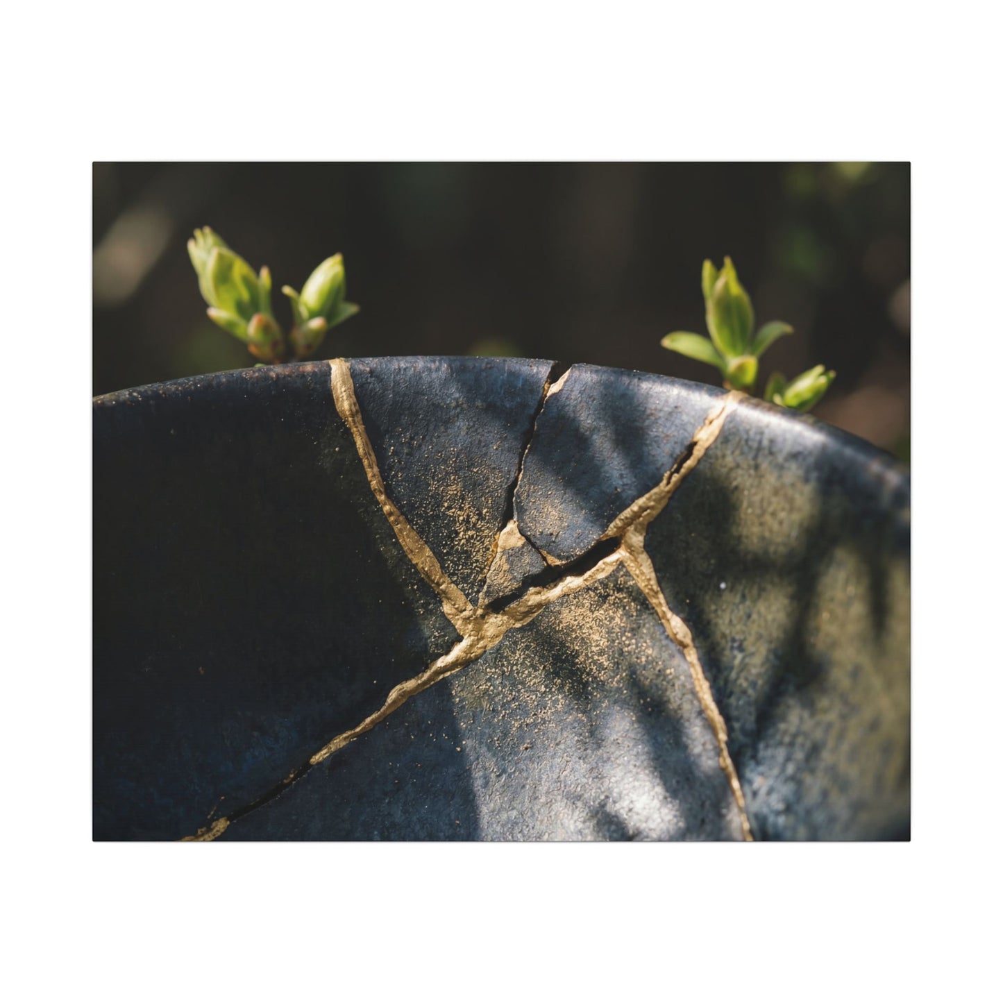 Seijaku Broken Pottery Canvas Art - Dark Japandi Shadow Zen