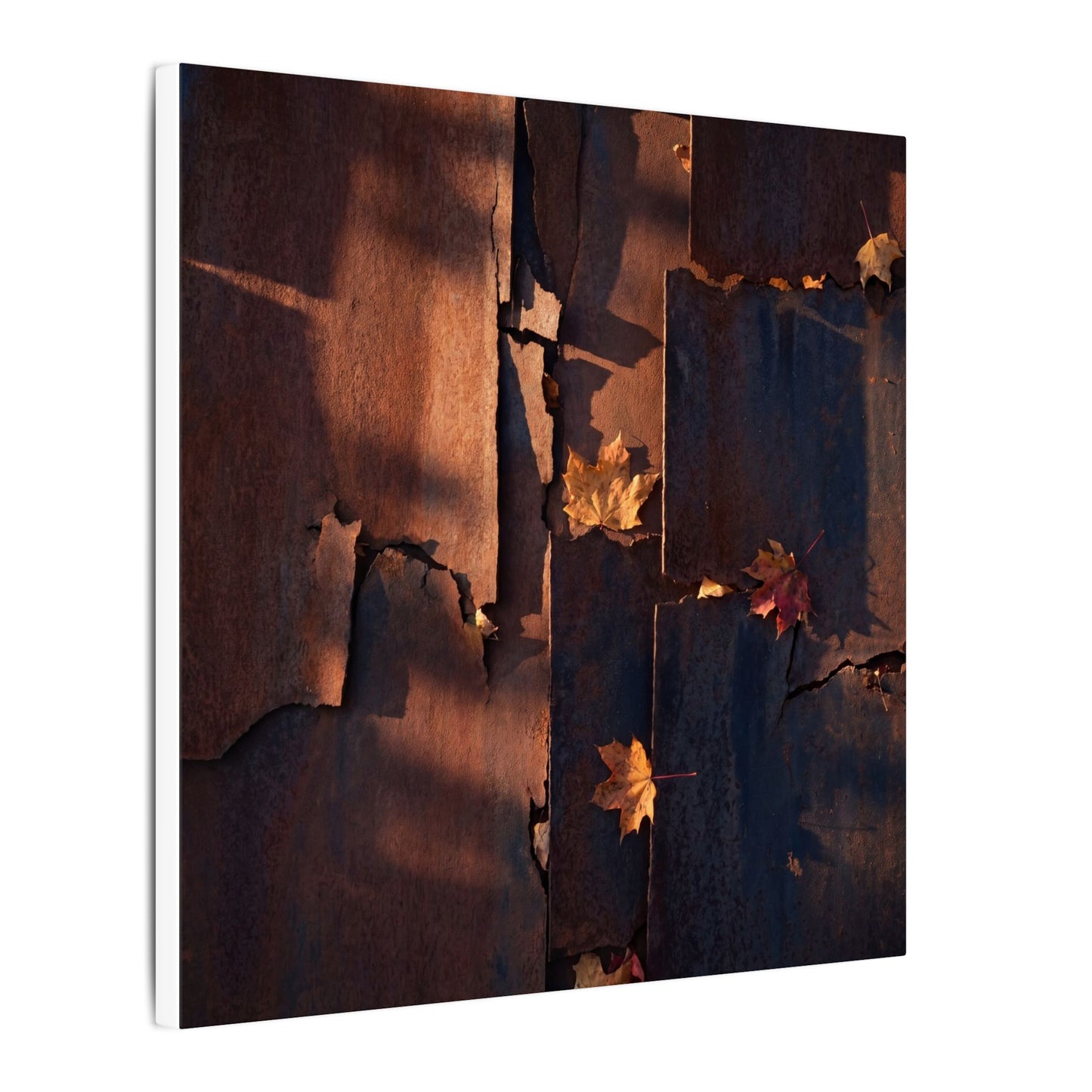 Seijaku Rust Patina Canvas Art - Dark Japandi Shadow Zen