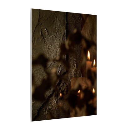Shadow Play Dark Texture Canvas Art | Moody Dark Japandi Art