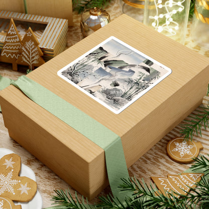 Winter Incense Smoke Sumi E Sticker | Peaceful Decor