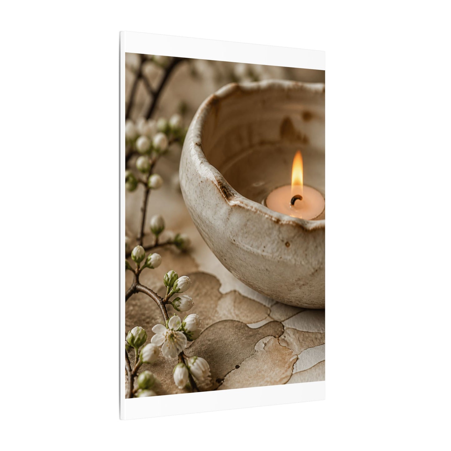 Kanso Ceramic Bowl Canvas Art - Japandi Watercolor