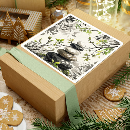 Mono No Aware River Stones Sticker - Japandi Japanese Pattern