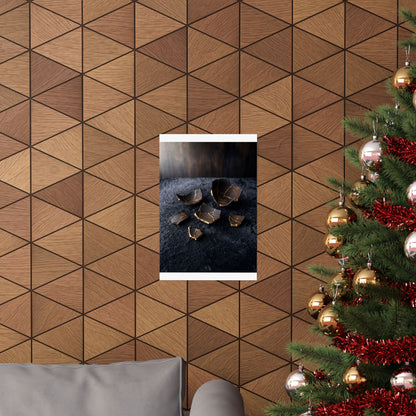 Dawn Broken Pottery Wall Art Print - Dark Japandi Kanso