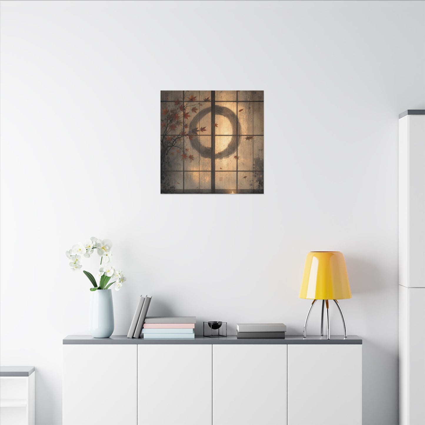 Shoji Screen Texture Canvas Art | Earthy Japandi Art