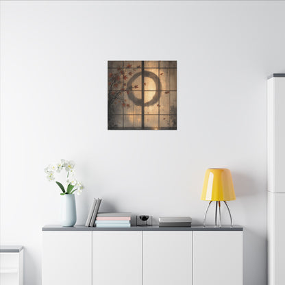 Shoji Screen Texture Canvas Art | Earthy Japandi Art