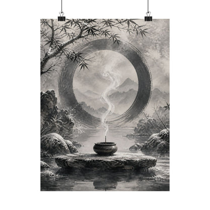 Dappled Incense Smoke Wall Art Print - Zen Seijaku
