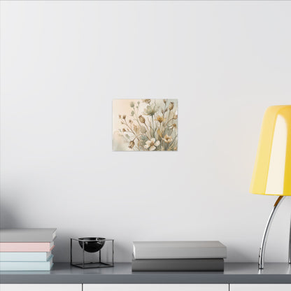 Summer Dried Flowers Watercolor Canvas Art | Elegant Decor
