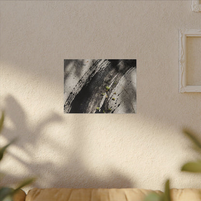 Ink Brushstroke Canvas Art | Spring Dark Japandi Moody Minimal Art