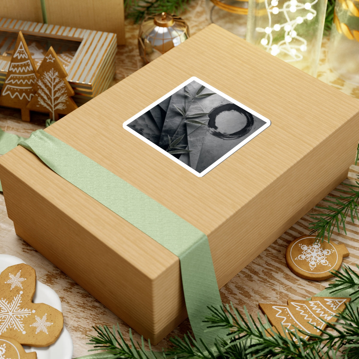 Winter Paper Fold Enso Sticker | Calm Decor