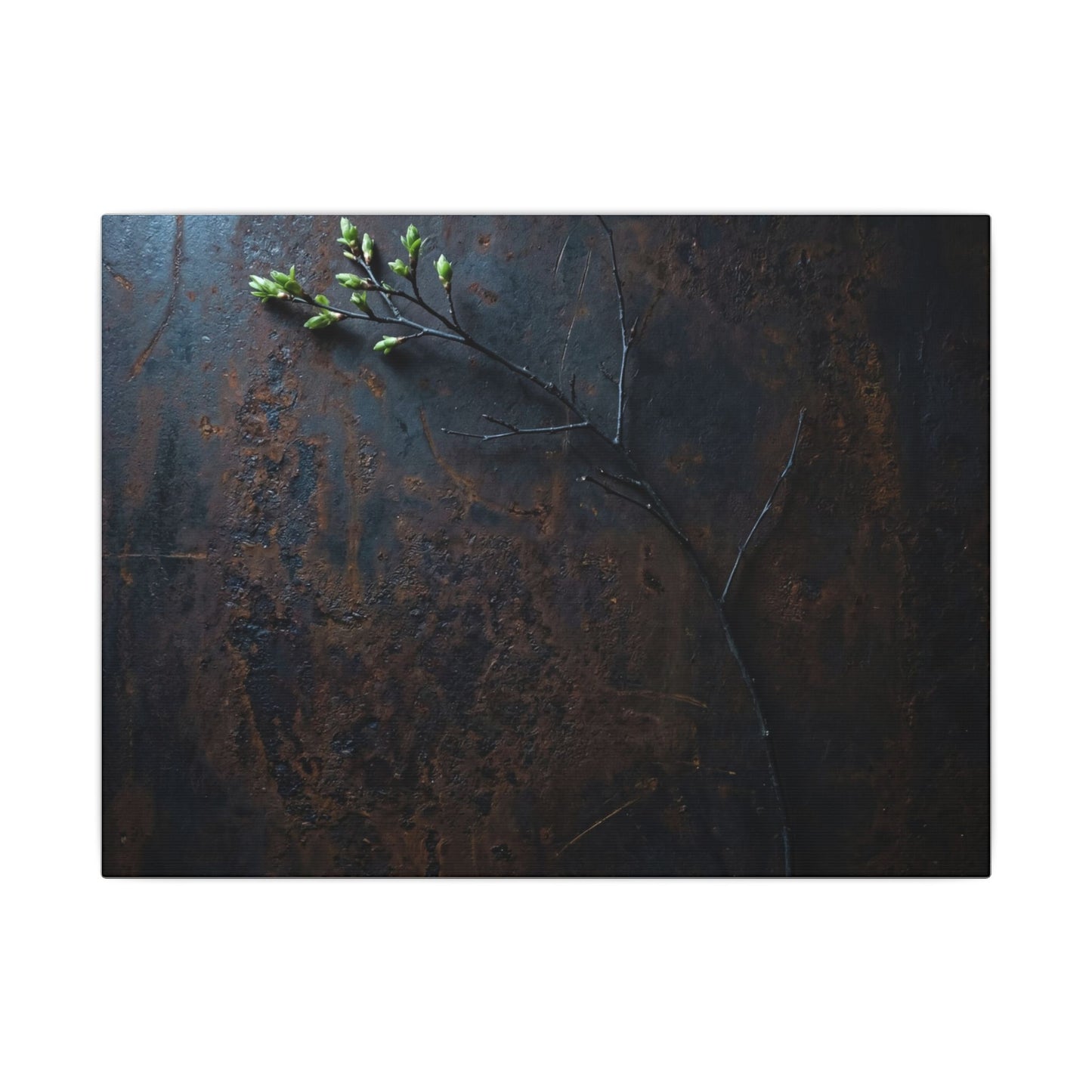 Moody Rust Patina Canvas Art - Moody Minimal Dark Japandi Art Print
