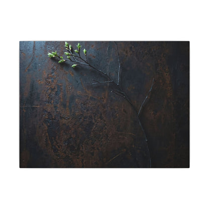 Moody Rust Patina Canvas Art - Moody Minimal Dark Japandi Art Print