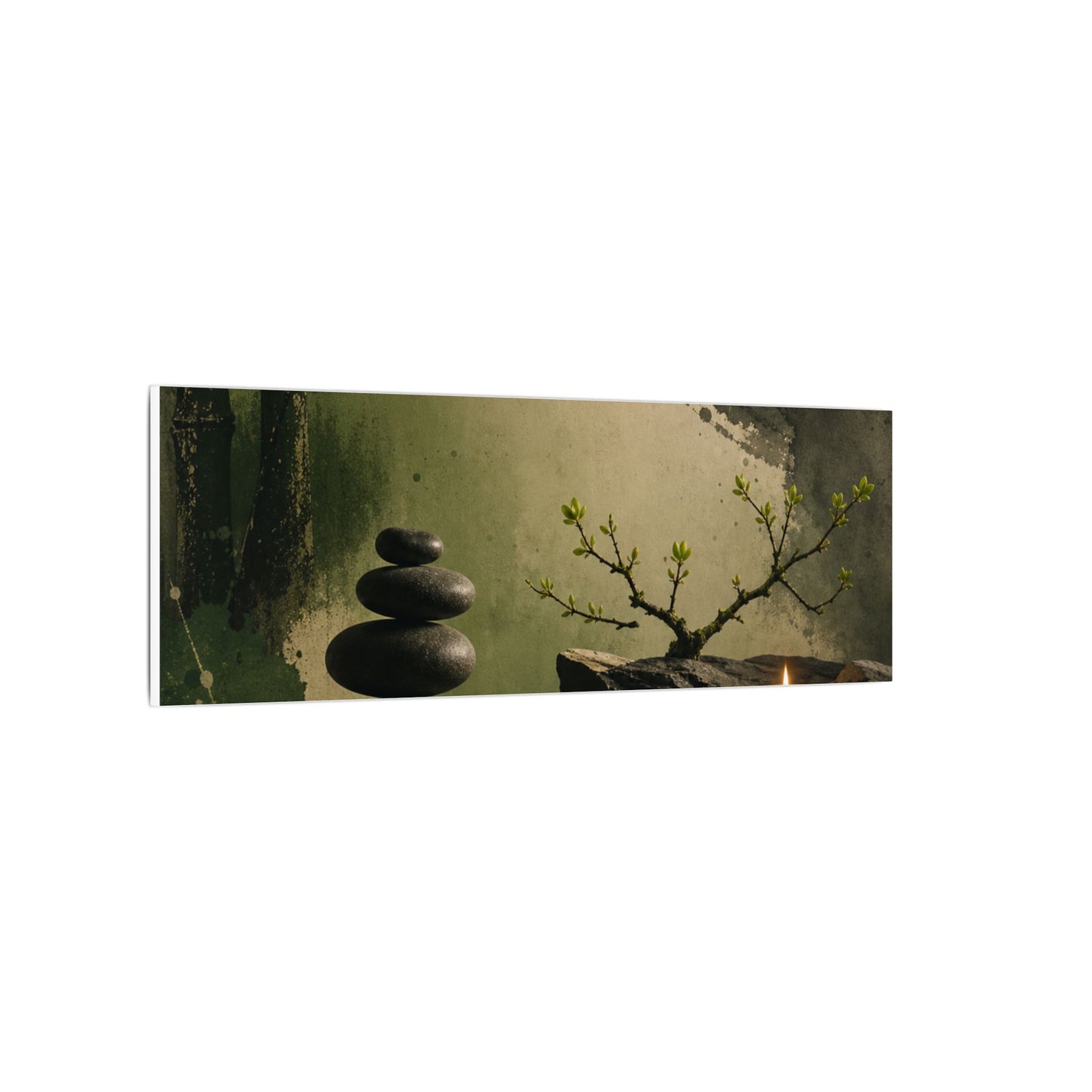 River Stones Spring Canvas Art | Zen Contemplative Design