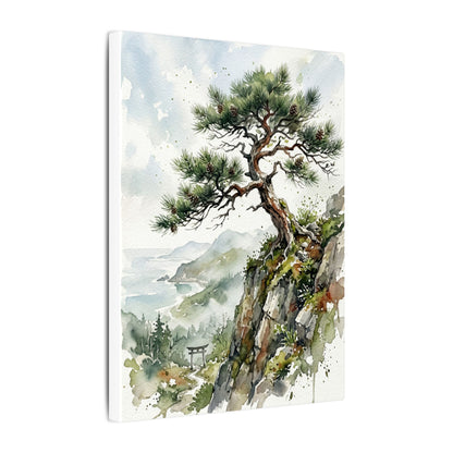 Pine Tree Spring Canvas Art | Japandi Neutral Design