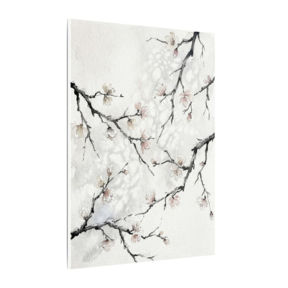 Cherry Blossom Canvas Art | Winter Japandi Watercolor Art