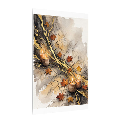 Cracked Earth Autumn Canvas Art | Japandi Warm Design