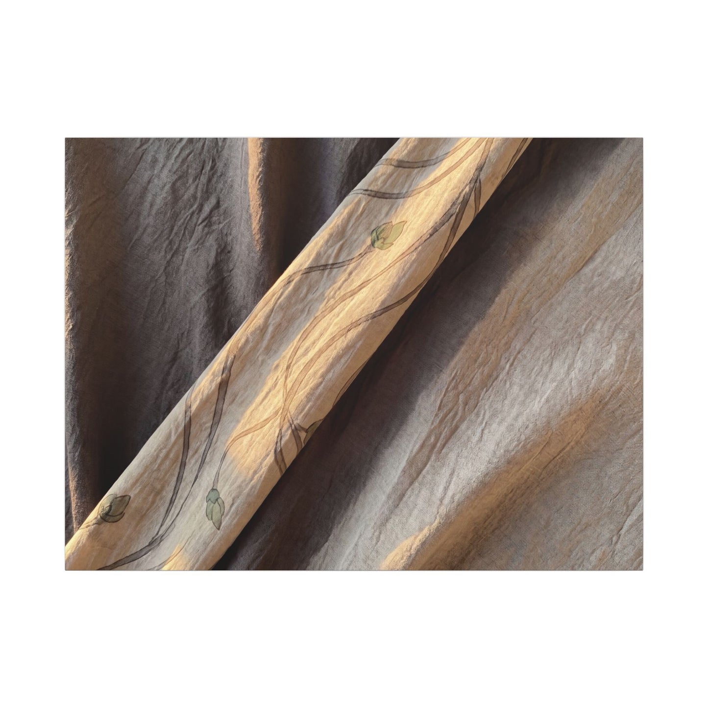 Warm Silk Drape Canvas Art - Japanese Pattern Japandi