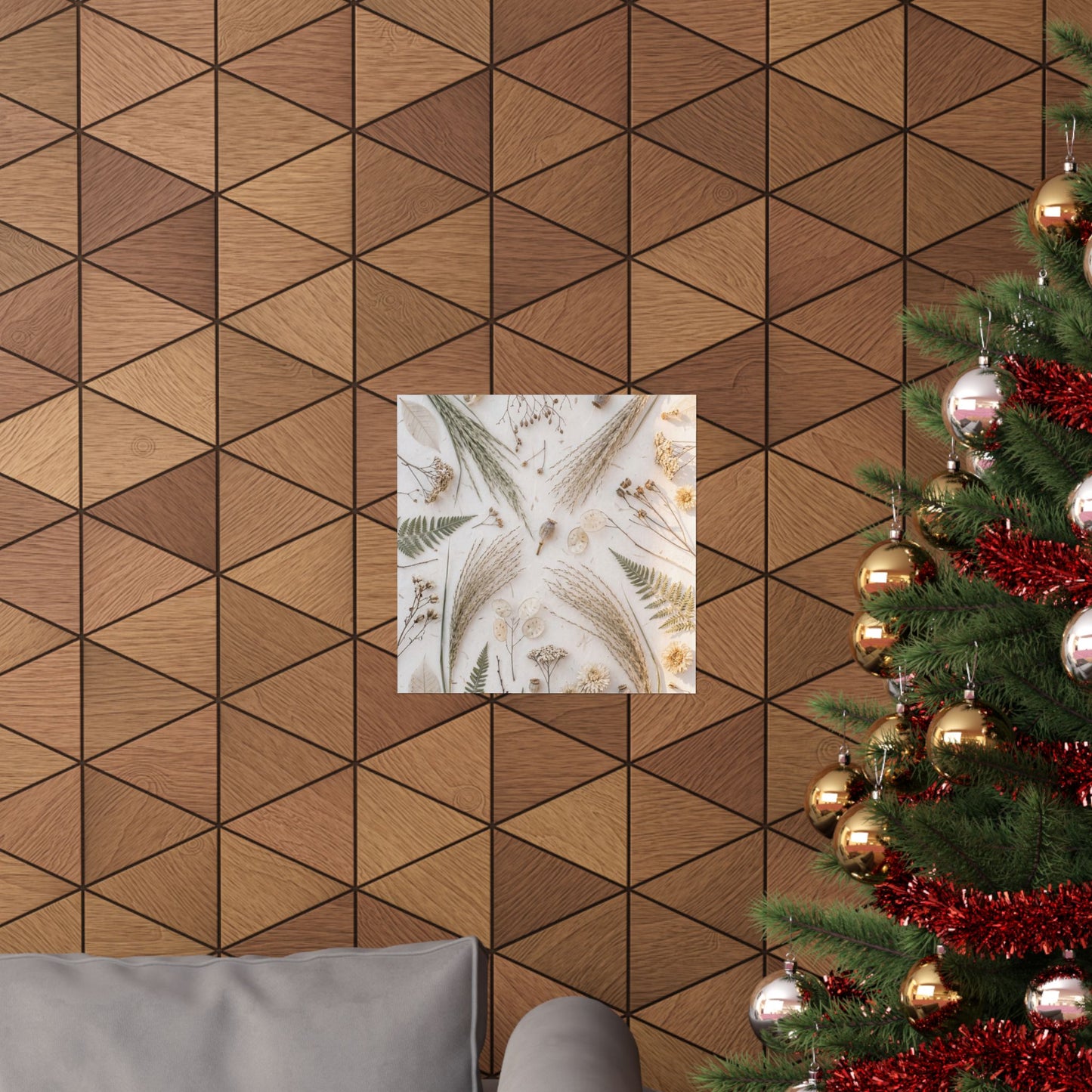 Cozy Dried Flowers Wall Art Print - Japanese Pattern Japandi
