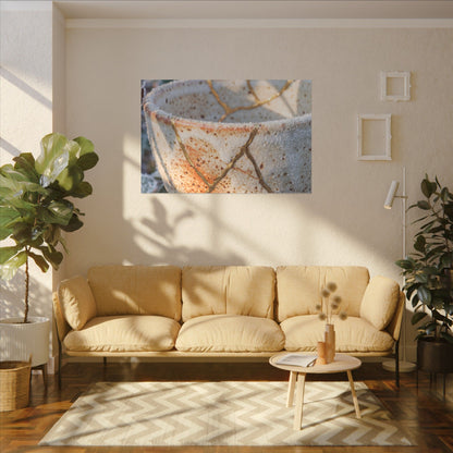 Resilient Ceramic Bowl Canvas Art - Gold Vein Kintsugi