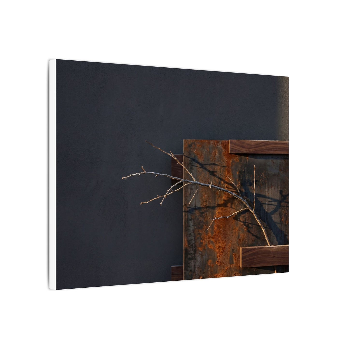 Ma Rust Patina Canvas Art - Dark Japandi Dark Texture