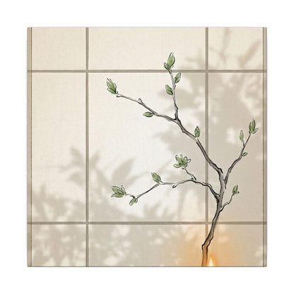 Shoji Screen Spring Canvas Art | Japandi Cozy Design