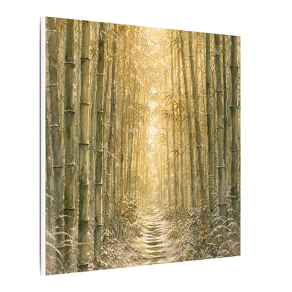 Bamboo Grove Winter Canvas Art | Japandi Elegant Design