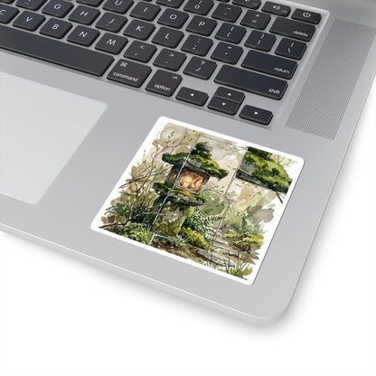 Stone Lantern Sticker | Spring Japandi Watercolor Art