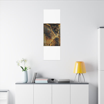 Datsuzoku Rust Patina Canvas Art - Kintsugi Crackle Gold