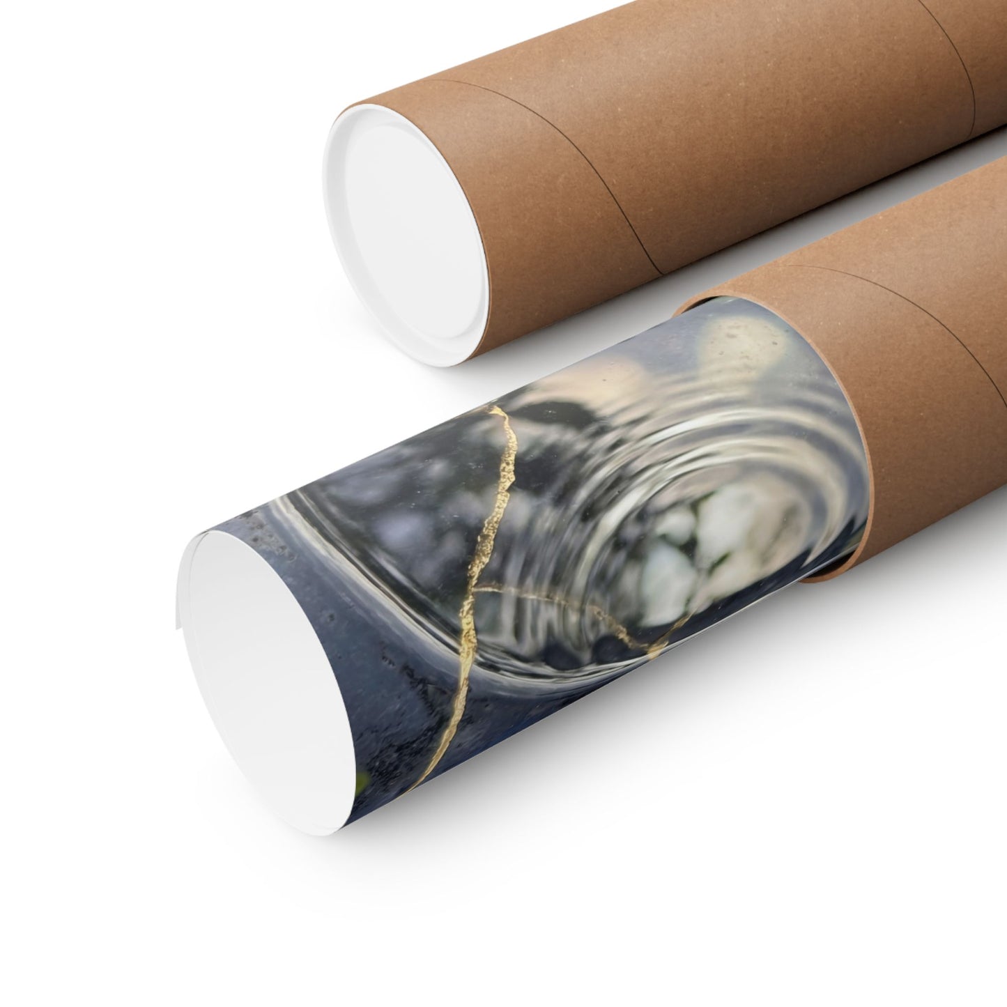 Seijaku Water Ripple Wall Art Print - Kintsugi Gold Repair