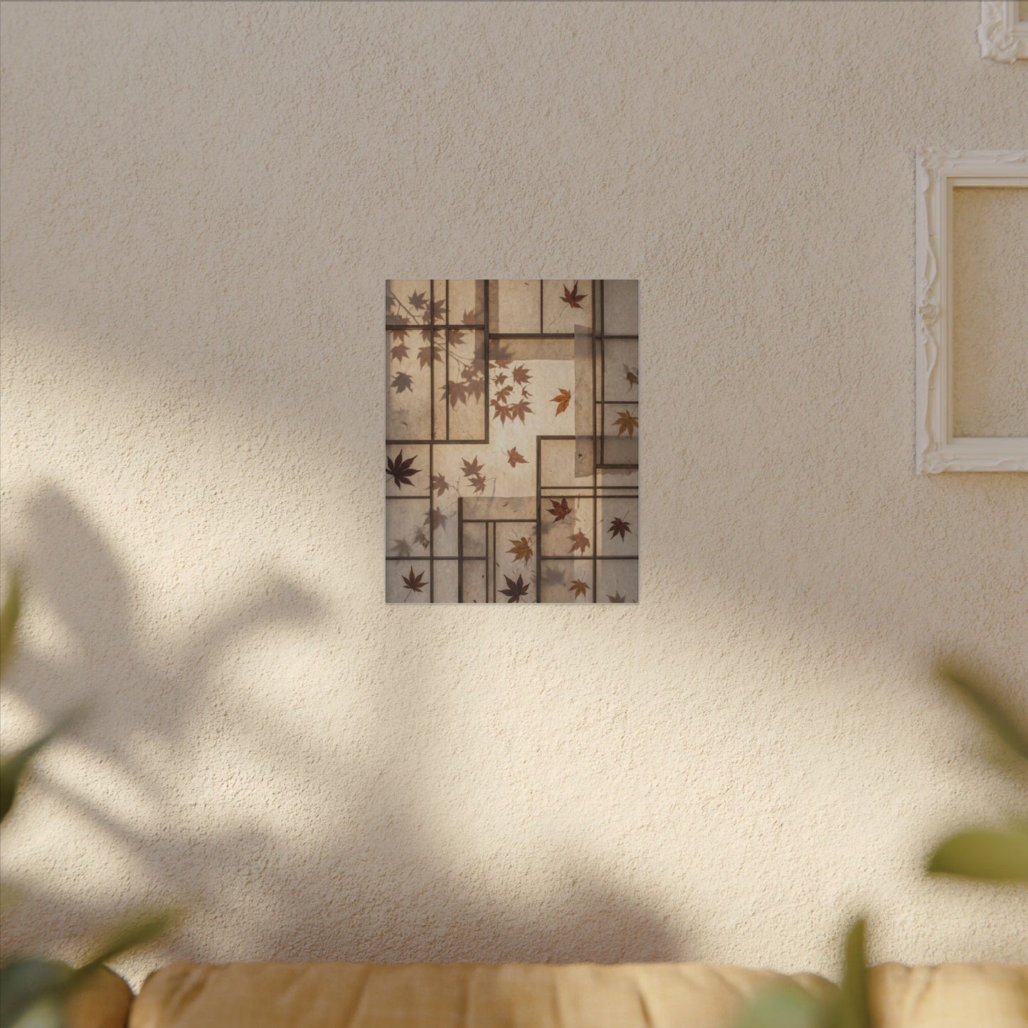 Shoji Screen Japanese Pattern Canvas Art | Neutral Japandi Art