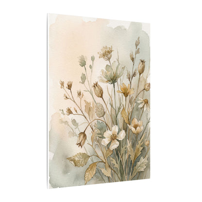 Summer Dried Flowers Watercolor Canvas Art | Elegant Decor