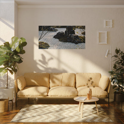 Zen Tea Ceremony in Golden Hour | Karesansui Canvas Art