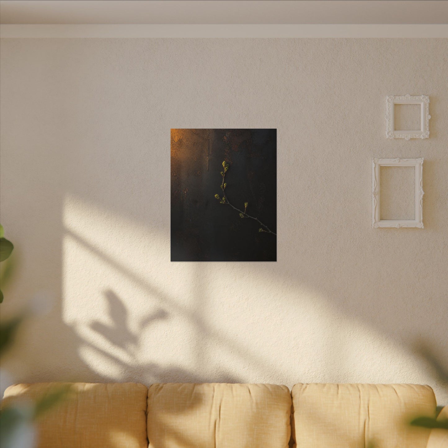 Dark Japandi Rust Patina in Golden Hour | Moody Minimal Canvas Art