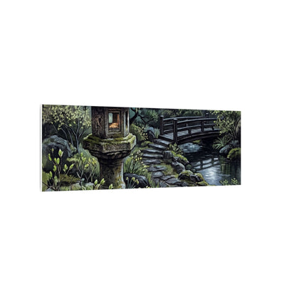 Japandi Stone Lantern in Moonlight | Texture Canvas Art