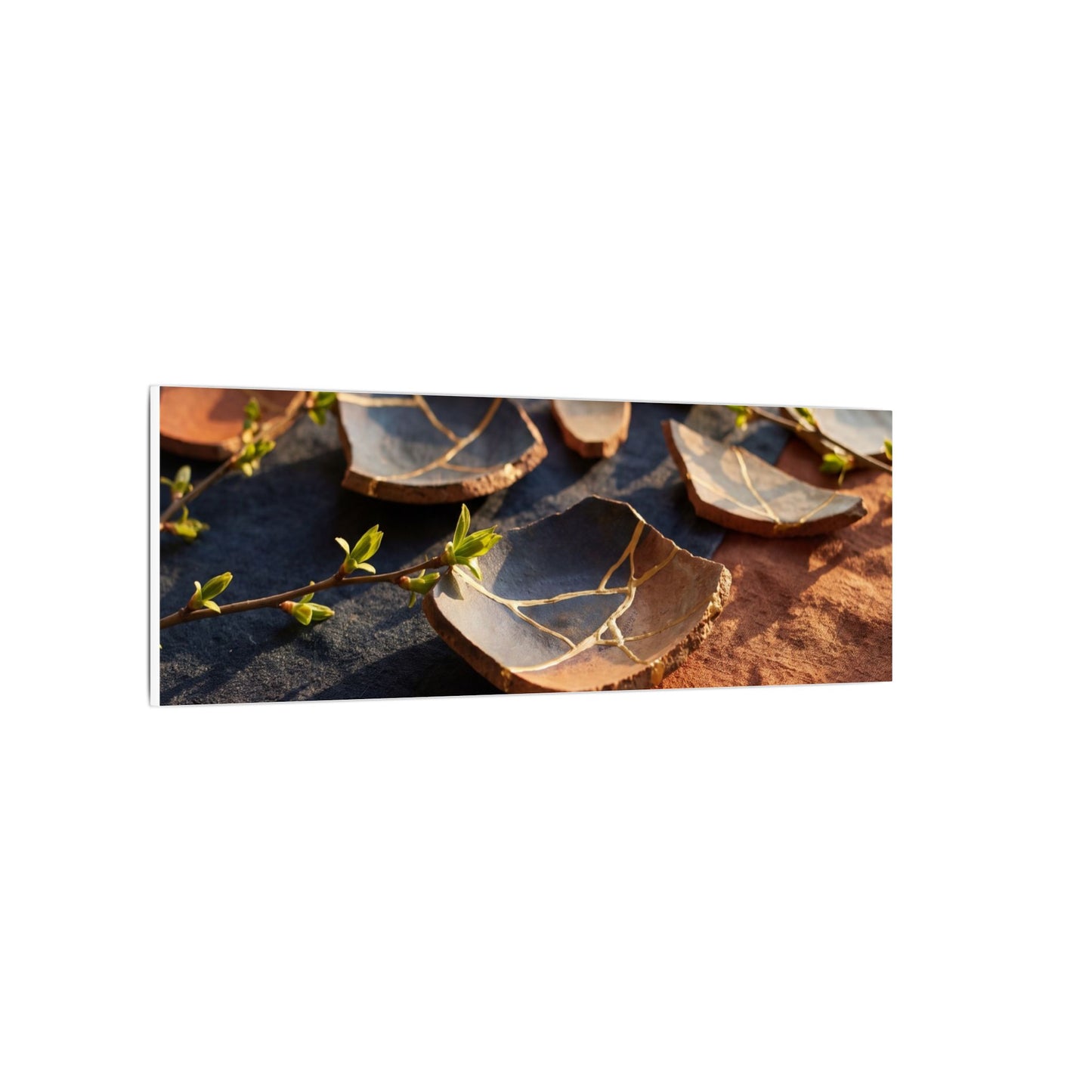 Spring Broken Pottery Gold Vein Canvas Art | Philosophical Decor
