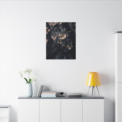 Cherry Blossom Moody Minimal Canvas Art | Bold Dark Japandi Art
