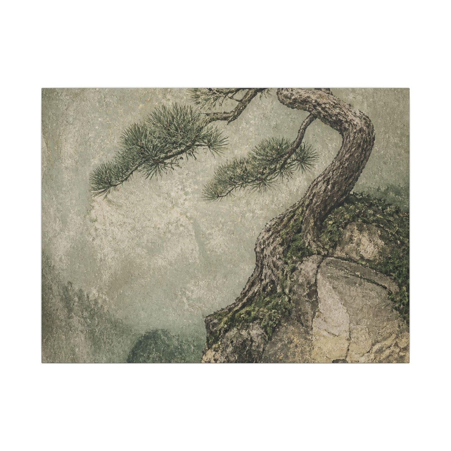Fukinsei Pine Tree Canvas Art - Japandi Texture