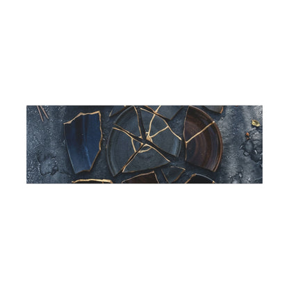 Dark Japandi Broken Pottery in Dappled | Shadow Zen Canvas Art